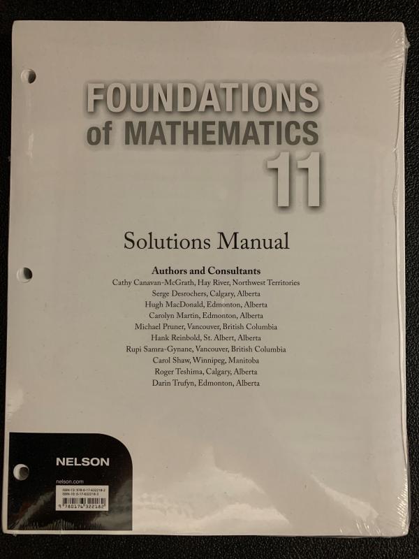 Foundations of Mathematics 11 WNCP Sol M