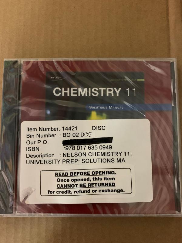 Nelson Chemistry 11 Solutions Manual CDR