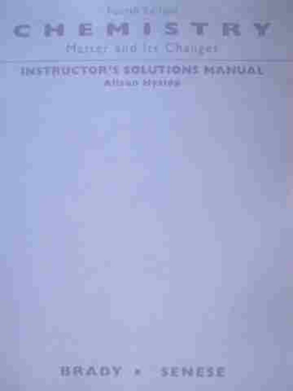 Chemistry: Matter and Its Changes 4/eISM
