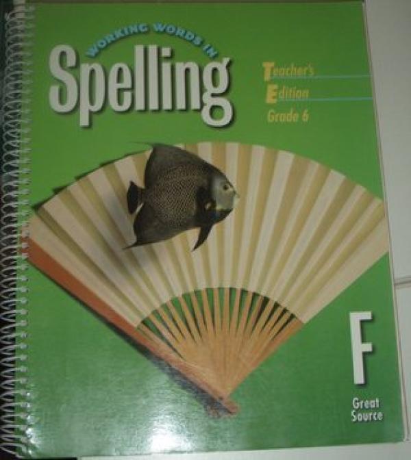 Working Words in Spelling Level F TE