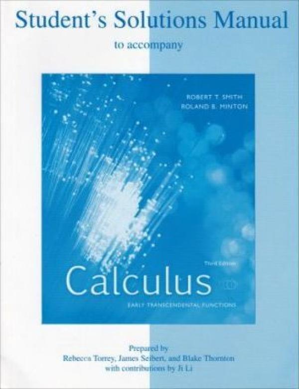 Calculus 3rd Ed 2007 Student Solutions M
