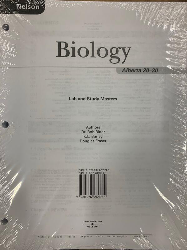 Nelson Biology Alberta Ed 20/30 Lab&stma
