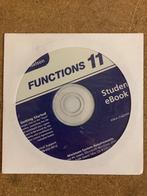 Nelson Functions 11 Student Ebook CD-Rom