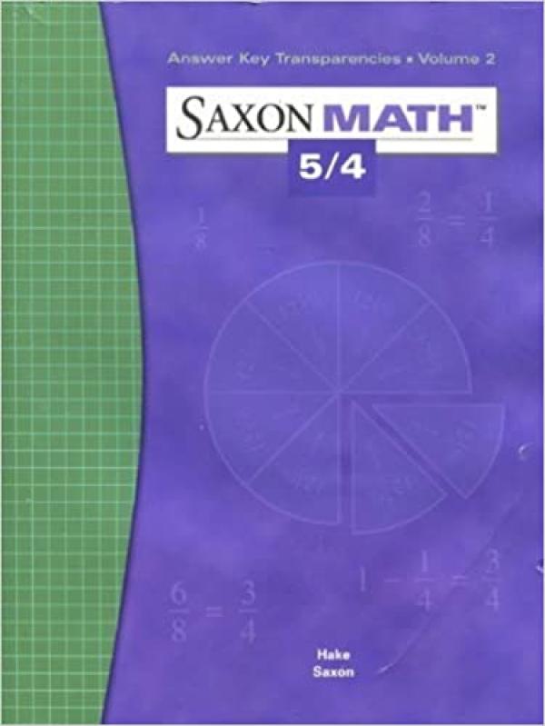 Saxon Math 5/4 3/E Answer Key Transp V 2