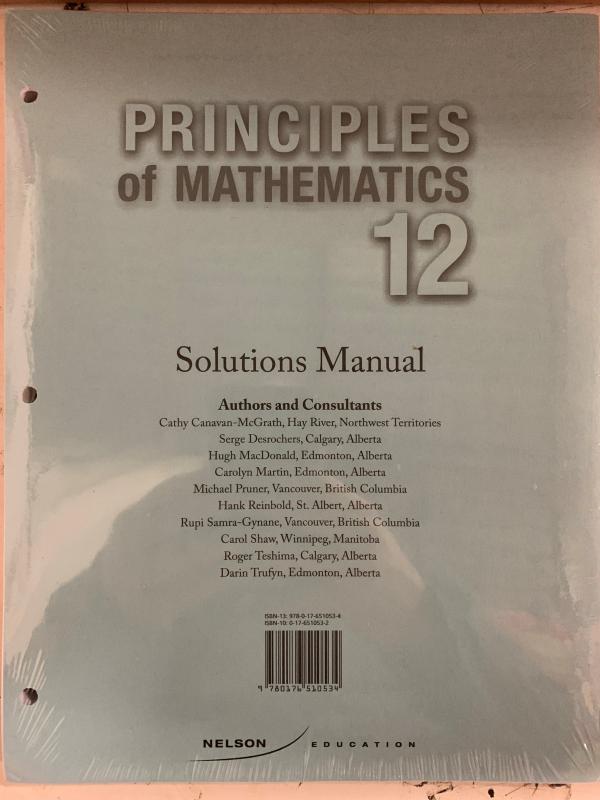 Principles of Math 12 Solutions Manual