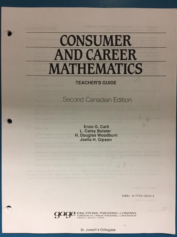 Consumer and Career Math 2/E TG