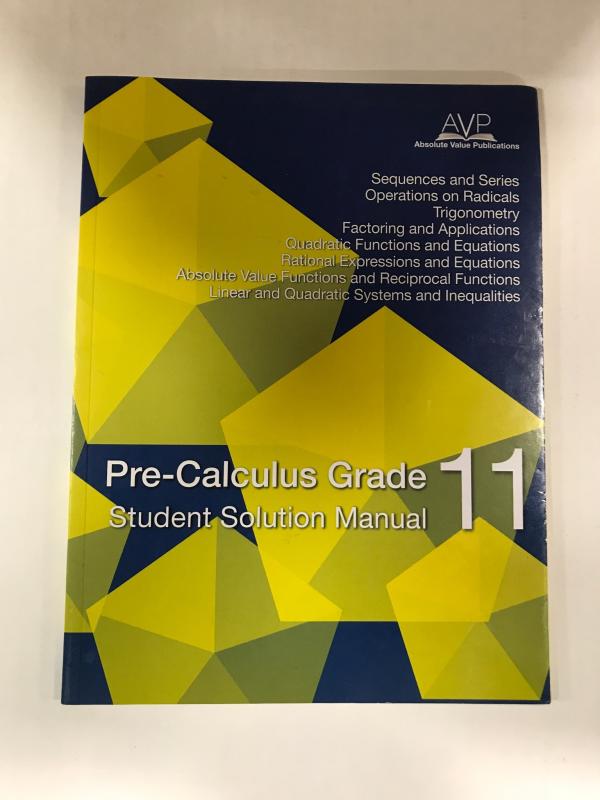 Precalc Math 11 Workbook Student Sol Man