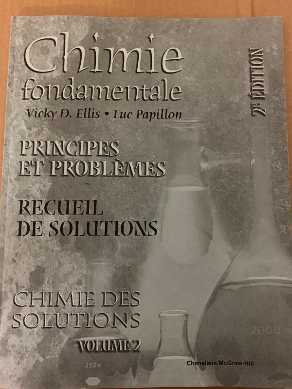 Chimie Fondamentale Volume 2 Solutions