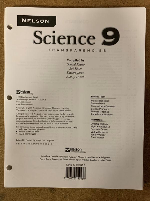 Nelson Science 9 Transparencies
