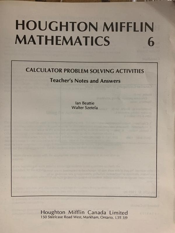 HM Math 6 Calculator Problem Solving Act
