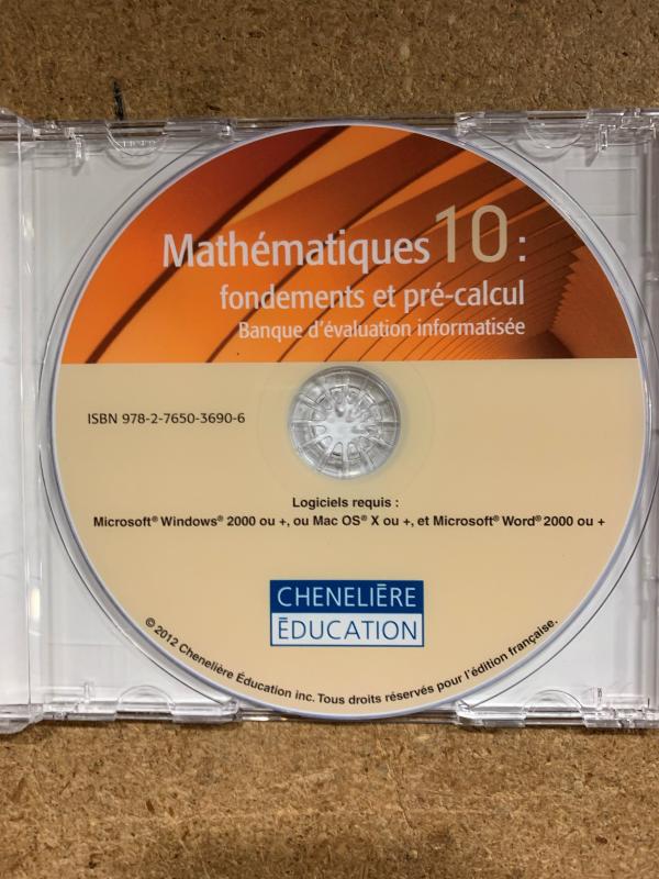 Mathematiques 10: Fondements Et Pre-Calc