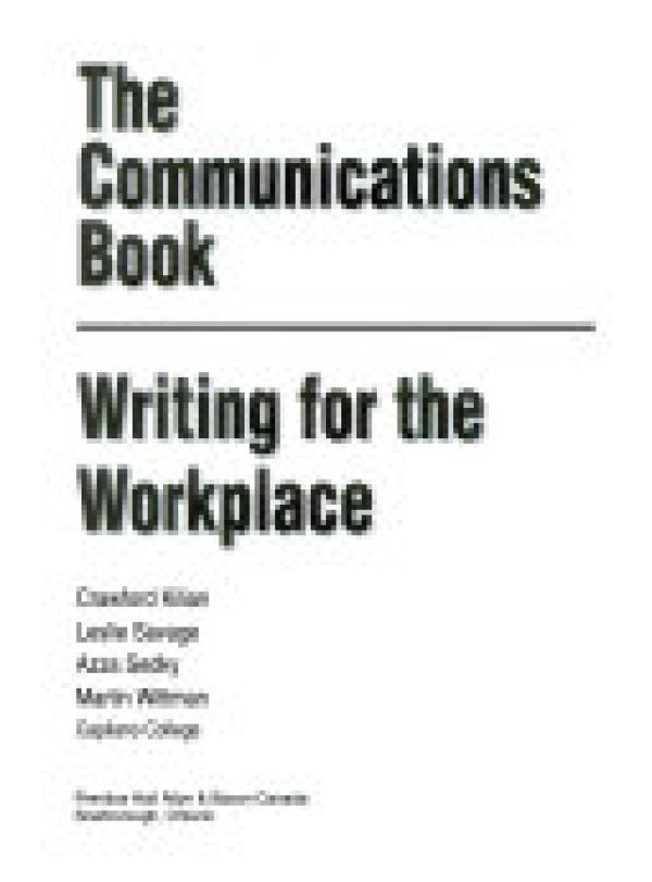 Communication: Book Writing for Workplac