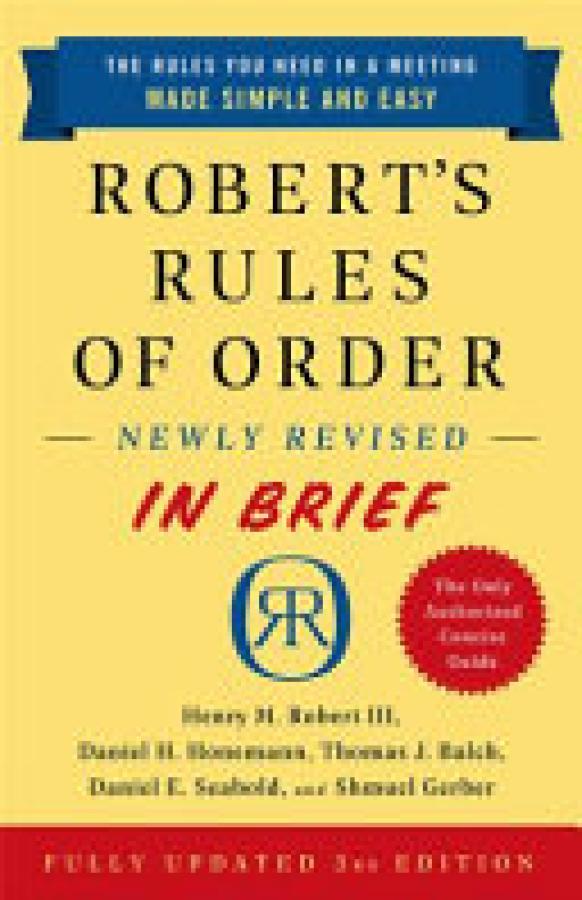 Robert's Rules of Order Newly Revised in