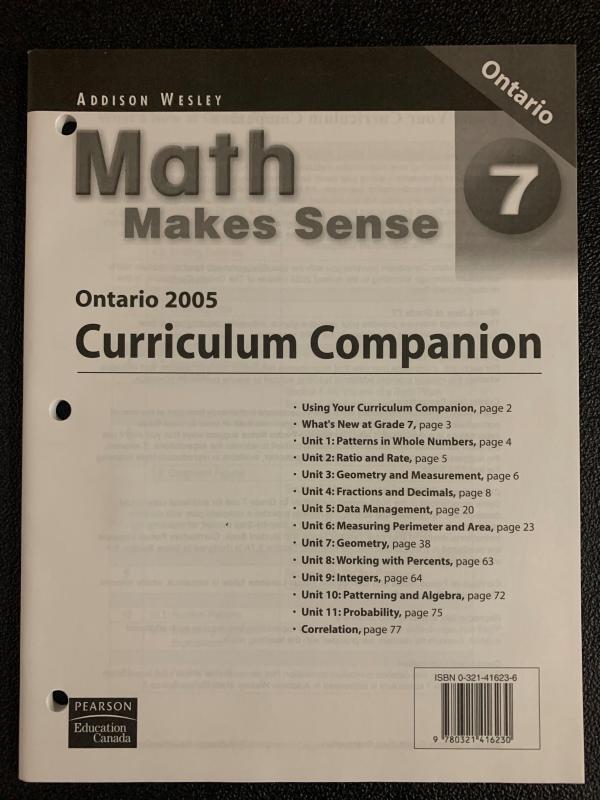Math Makes Sense 7 Ontario Curriclum Com