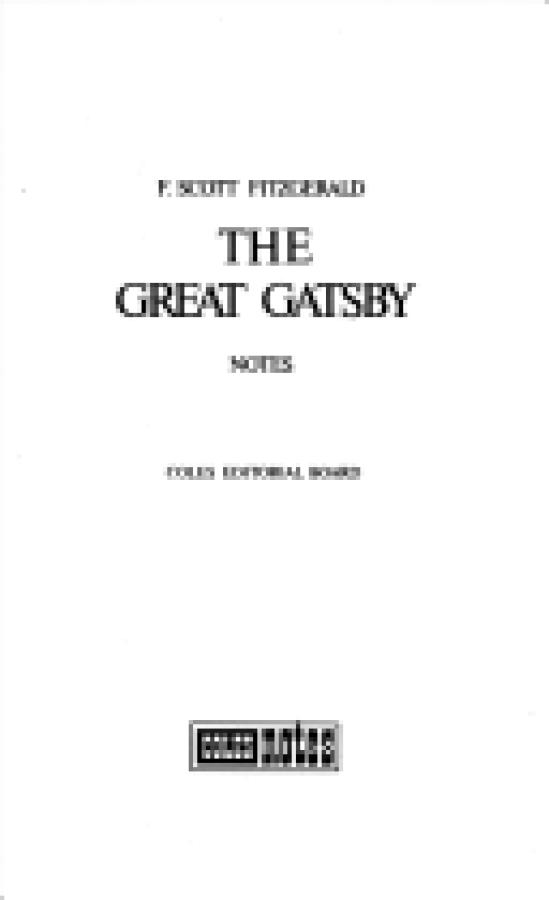 Great Gatsby, The Cole Notes