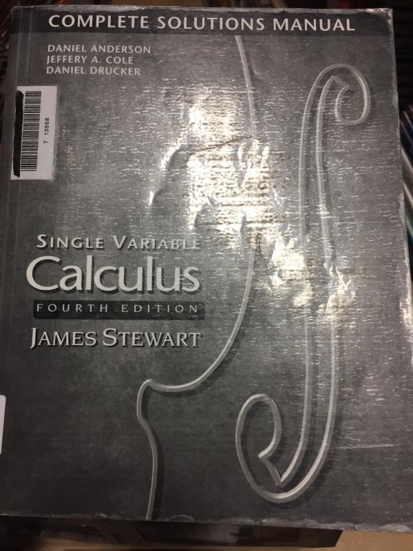 Single Variable Calculus 4/Ed Sol Man