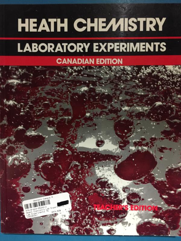 Heath Chemistry Lab Experiments TE CDN/E