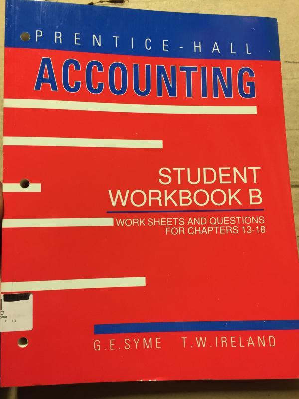 PH Accounting: Student WRKBK B CH. 13-18