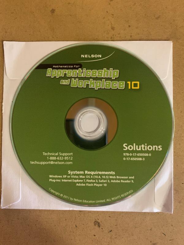 Apprenticeship & Work Math 10 Sol CD