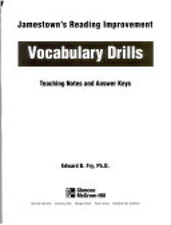 Vocabulary Drills: Advanced Teach Notes