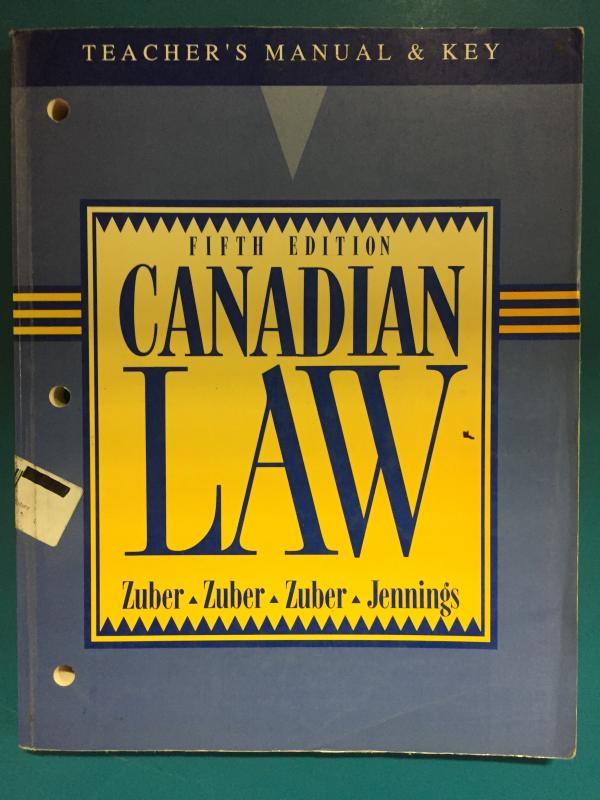Canadian Law 5/E TM & Key