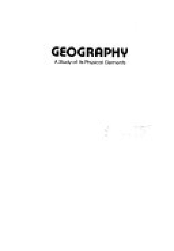 Geography a Study of Its Physical Elemen