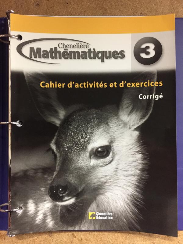 Mathematiques 3e Annee Cahier (Corrige)