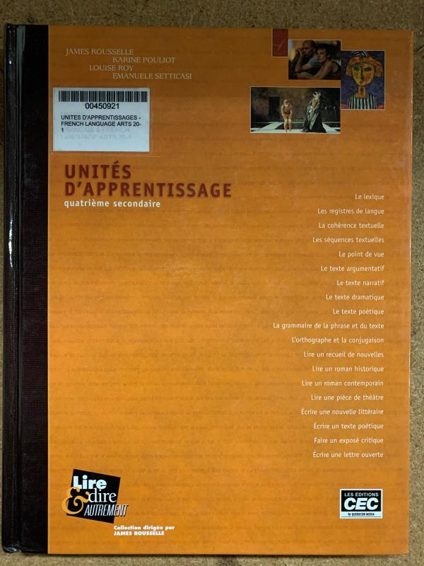 Unites D'apprentissage Quatrieme Seconda