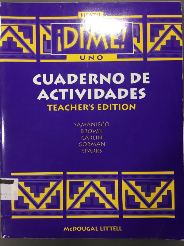 Dime Uno 1997 Workbook Te